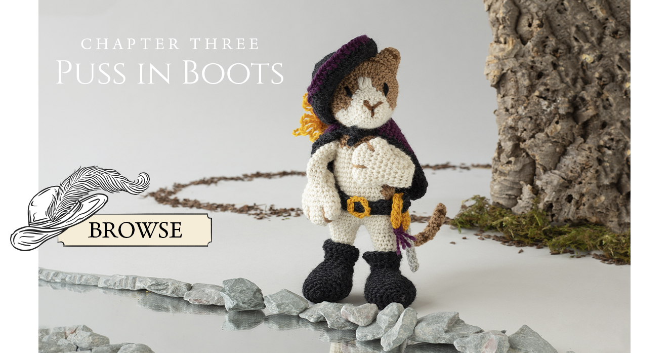 Animal Fables puss in boots crochet patterns toft